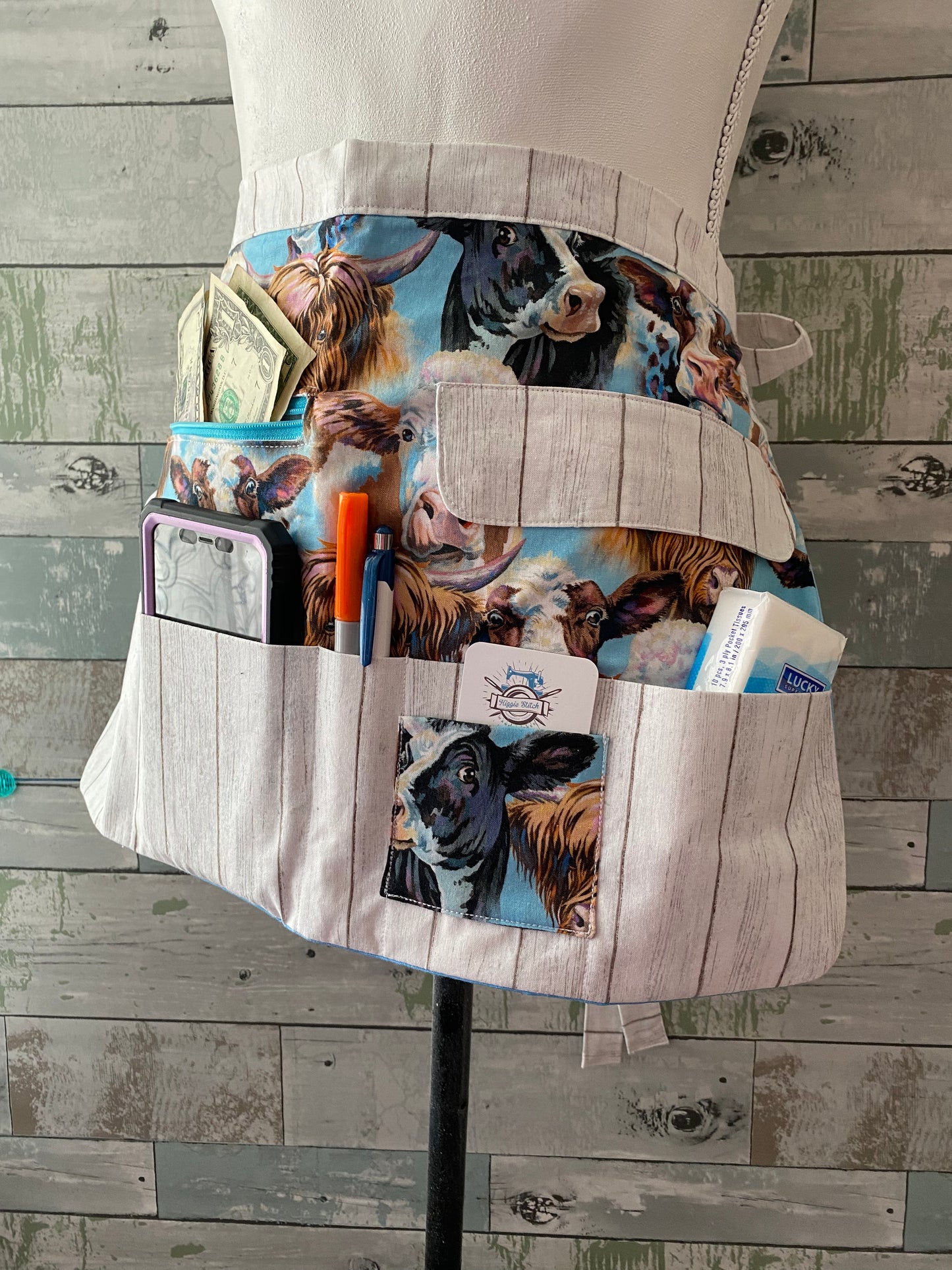 Utility Apron/ Cow Print